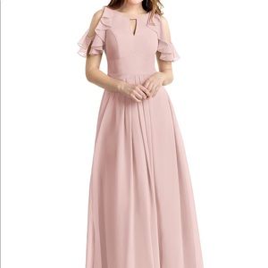Azazie Logan blushing pink bridesmaid gown